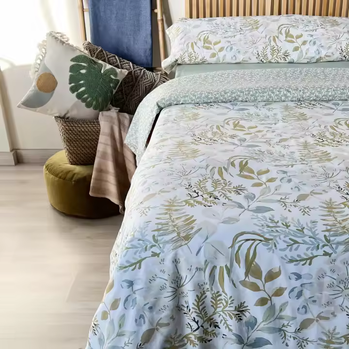 Funda Nórdica Set Alo Home Ramas 100% Algodón – Reversible Estampado Ramas y flor pequeña - Cama 90, 135 y 150 cm - 1