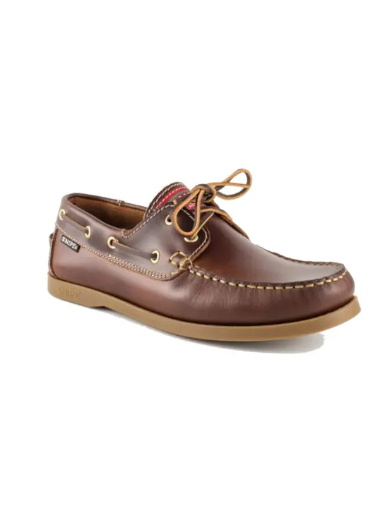 Snipe Zapatillas Hombre Piel Náutico Ciclón Cosido a Mano Suela Fina Antideslizante - 1