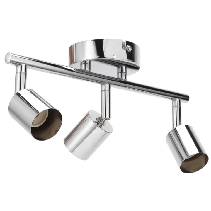 Base de Foco de Techo de 3 Vías giratoria flexible ajustable para dormitorio, Salón de estar, Centro Comercial - 1