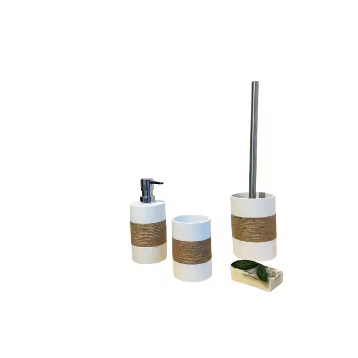 Baños Boutique Dispensador Jabón Baño blanco/cuerda - 1