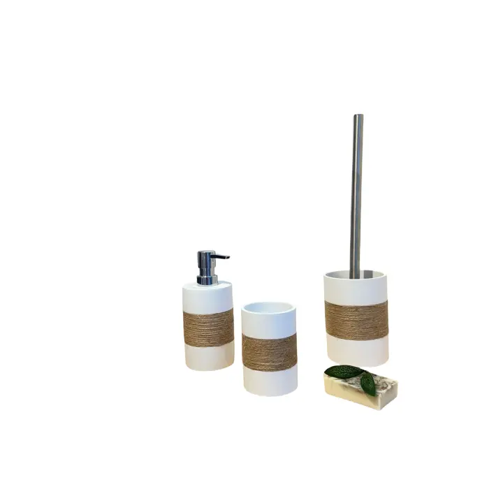 Baños Boutique Dispensador Jabón Baño blanco/cuerda - 1