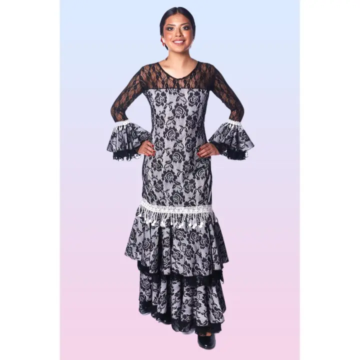 Vestido de encaje para baile flamenco - 1