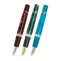 Hongdian N1S Pluma Fuente De Acrílico Con Pistón Para Caligrafía Estilo Retro Para Estudiantes Y Oficina Tamaño 0.5mm EF Colores Azul Y Rojo - details 4