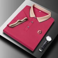 Camisa Polo Casual Para Hombres Con Bordado Manga Corta Color Sólido Moda Top Antigüedad Primavera Otoño Algodón Blends - details 5