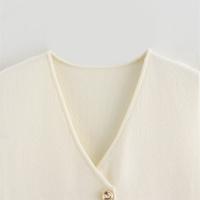 Conjunto De Vestido Y Falda Larga De Punto Para Mujer Estilo Moderno Y Elegante Primavera 2024 Sin Mangas Cuello En V Cierre Único - details 20