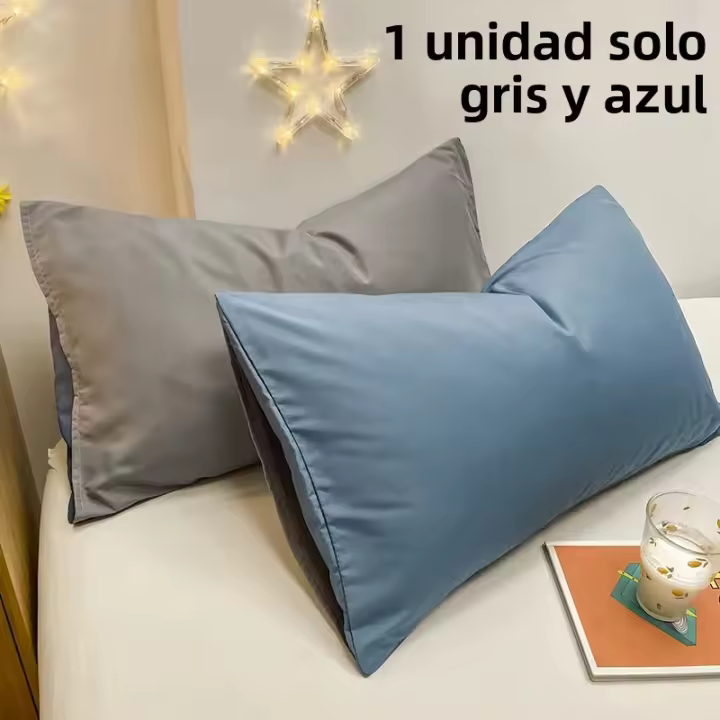 Funda De Almohada De Bloque De Colores 100% Algodón Brushed Super Suave Y Cómoda Resistente a Arrugas Y Desvanecimiento Cierre De Envelope - 1