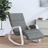 vidaXL Silla mecedora de tela negro en color Negro y marrón/Gris claro y blanco/Taupé y más | cómodas modernas ergonómicas para comedor cocina salón hogar - details 6