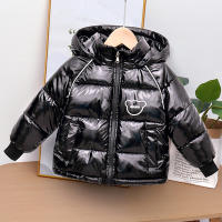 Chaqueta Gruesa Invierno Para Niños Y Niñas Con Estampado De Oso Resistentes Al Polvo Con Lining De Velours Cálido Con Capucha Traje De Nieve Para 2-6 Años Azul Negro - details 1