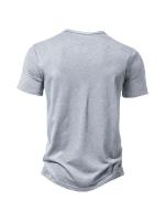 Camiseta De Verano Para Hombre Cuello Henley Manga Corta Casual Transpirable Quick Dry Polyester Streetwear Top - details 12