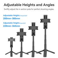 Ulanzi Trípode para Móvil JJ02-B con Agarre Extensible, Mando de Bolsillo, Obturador Inalámbrico, Zapata Fría, hasta 38 cm - details 4
