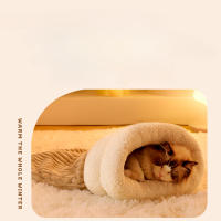 Saco De Dormir Para Perro Y Gato Con Agujero Cálido Y Protegido Contra El Viento Tamaño De La Cama De Algodón 100% Para Otoño E Invierno - details 5