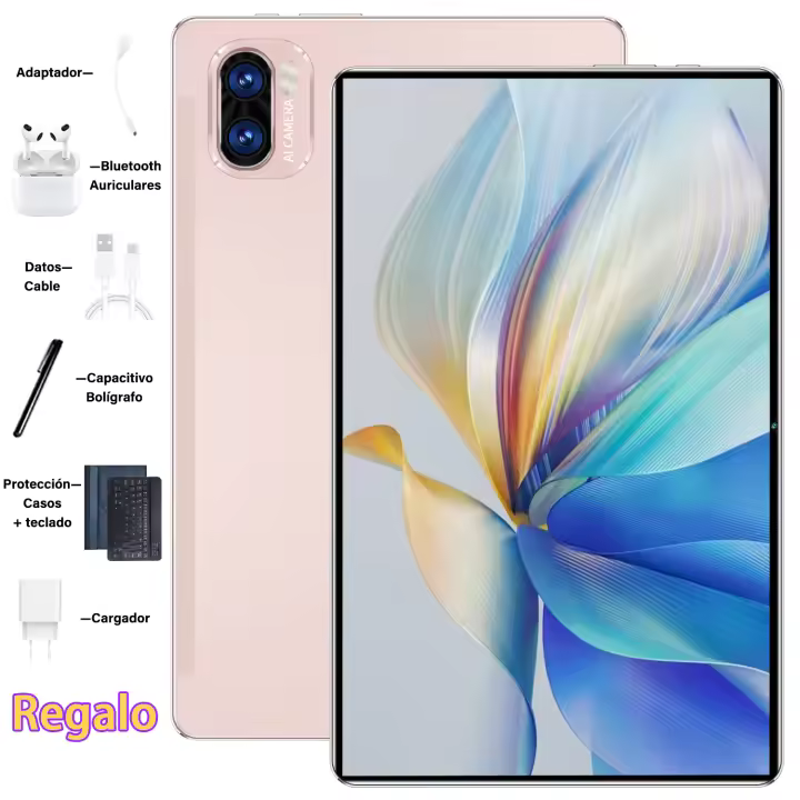 2025 5G nueva tableta Android original global de 10,1 pulgadas 16GB Ram 1tb ROM Android 13,0 20000 ma 5MP 13mp WiFi Bluetooth 14 Core HD Big screen Office Network GPS con teclado para auriculares Bluetooth - 1