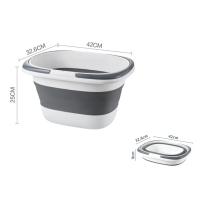 Basin Plegable Portátil Para Lavar Coche Hogar 16L Cesta De Almacenamiento Para Baño Caza Camping Lavado De Ropa - details 8