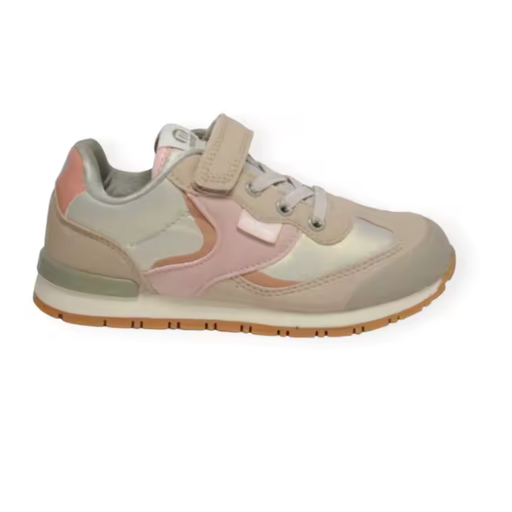 ZAPATILLA PARA NIÑA MUSTANG 48801VG BEIGE CON VELCRO AJUSTABLE - 1