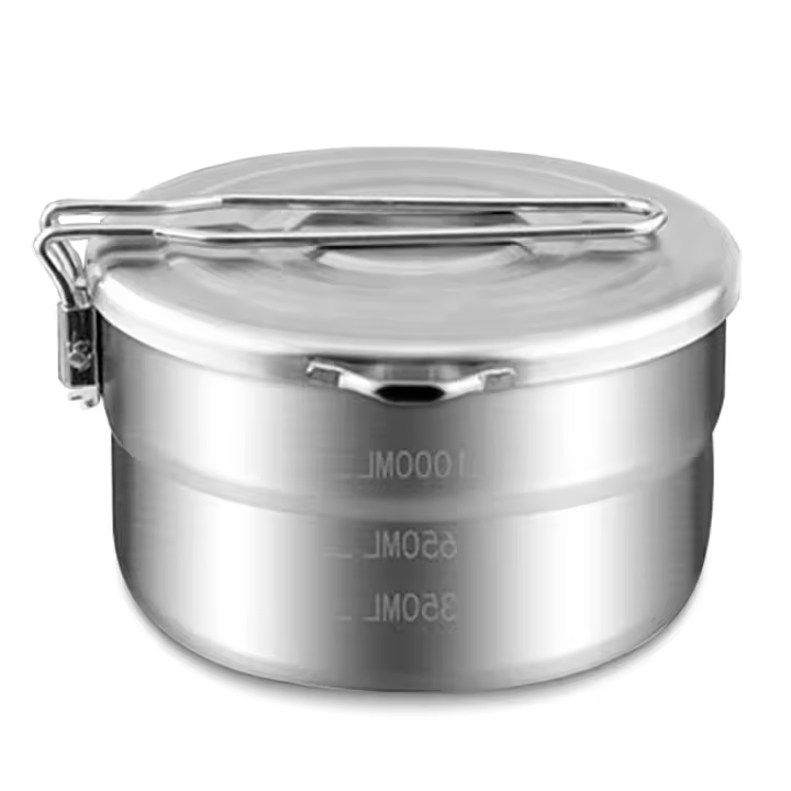 Caja De Almuerzo De Acero Inoxidable De 1.5L Con Bolsa De Almacenamiento Para Camping Picnic Cocina En Exteriores Utensilios De Cocina - 1