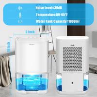Deshumidificador para el hogar Deshumidificador para dormitorio pequeño de 35 oz 2500 pies cúbicos (350 pies cuadrados) con 7 luces LED Ultra silencioso y apagado automático Baño Sótano Armario Deshumidificador de garaje - details 4