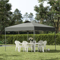 Gazebo Aximadamente 3x3m, Impermeable Estable Resistente al Frío Pop Up Gazebo Ajustable, Protección UV, Tienda de Fiesta Ajustable, Tienda de Jardín con Bolsa, Gazebo de Jardín para Jardín de Camping, gris oscuro - details 0