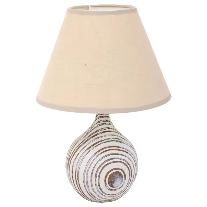 WANDERLUST DECO Lámpara de Mesa Poliresina Blanco Base 14,5x14,5x25,5h-pantalla 13x25x18h Cm - Pieza Funcional y Decorativa - 1