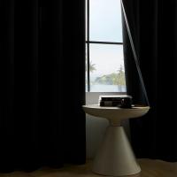 Cortina De Negocios 1Pc Color Sólido Negro Bloqueo De Luz Para Dormitorio Cocina Sala De Estar Decoración De Habitaciones - details 25