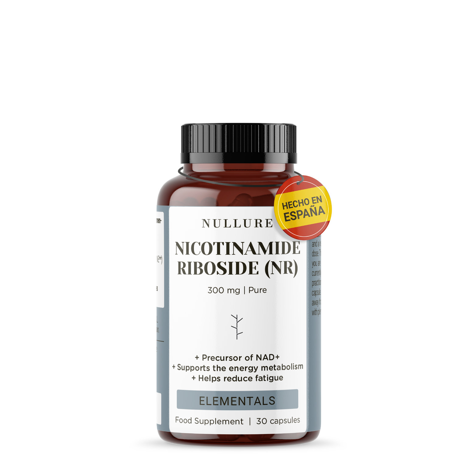 Nullure NAD Nicotinamide Riboside 300mg – Energía, Antienvejecimiento, NR Puro >99% (30 cápsulas)