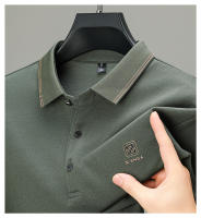 Camisa Polo De Larga Manga Para Hombre Marca De Lujo Algodón De Seda Con Estampado De Letras Casual Negocios Primavera Otoño - details 8