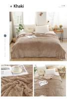 Manta De Terciopelo Coral Japonesa 300gsm Estilo Primavera Verano Suave Y Fluffy Falso Piel De Mocoso Cubierta De Sofá Sólida Manta De Cama En Cuadros - details 19