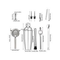 Juego De Barra De Coctelería De Acero Inoxidable Para 1/3/6/9/11 Piezas Kit De Bartender Mezclador De Vino Martini Boston Herramientas De Bar Para Fiesta - details 5