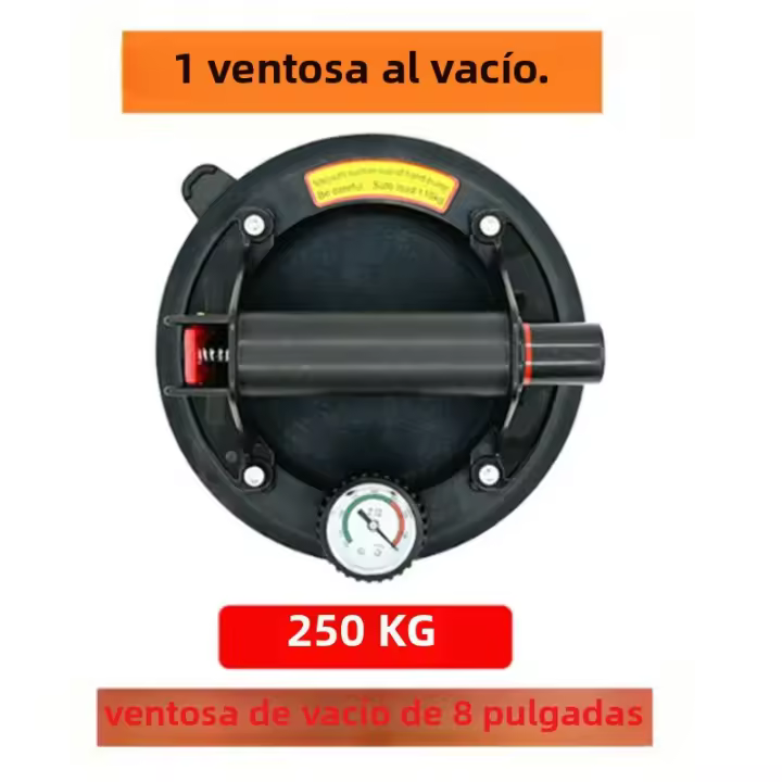 Nueva Boquilla De Succión a Vacío De 8 Pulgadas Con Medidor De Presión Y Mango De Plástico Capacidad De Carga 250kg Elevador Manual De Granito Azulejos Vidrio - 1
