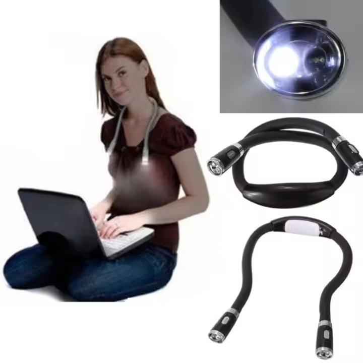 Lámpara de Cuello, Luz LED para Lectura, lámpara de Libro, portátil y flexible - 1