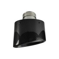 Tubo De Escape De Fibra De Carbono Brillante Para Coche Decoración De Tubo De Escape Acero Inoxidable Plateado Oval 150mm Universal Izquierdo Derecho - details 5