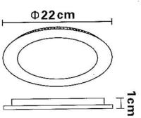 18W Extraplane Redondo LED Downlight. 1450lm. Luz fría (6000 ° K). 30.000 H. Color Blanco (W-E000046) - details 1
