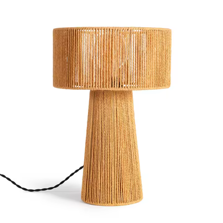 Ledkia Lámpara de Mesa Papel Trenzado Kala Lilium Natural - 1