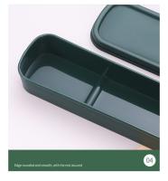 Caja De Alimentos Ecológica Para Camping Y Picnics De Estraw Trigo Portátil Cuchillería Durable De Alta Calidad Con Cubierta Transparente Para Viajes - details 8