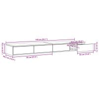 Mesitas de Noche vidaXL Blanca MDF 140 x 36.5 x 16.5 cm Mesa de Noche - details 7