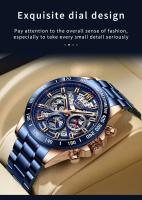 Reloj De Pulsera De Cuarzo LIGE 2024 Para Hombre Marca Top Lujo Hollow Resistente Al Agua Deportivo Cronógrafo De Acero Inoxidable - details 2
