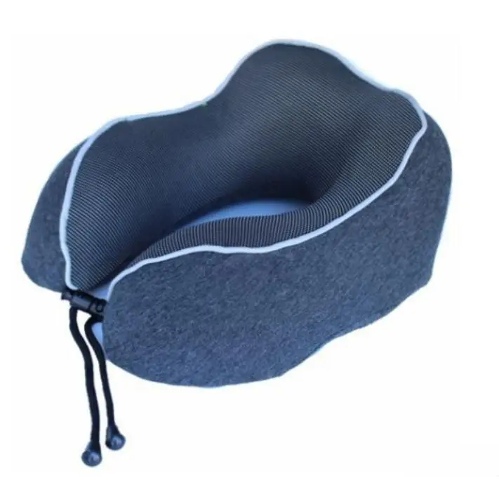 Almohada en forma de U de espuma viscoelástica para el cuello, cojín cervical portátil de viaje, puede almacenar almohadas de coche y avión - 1