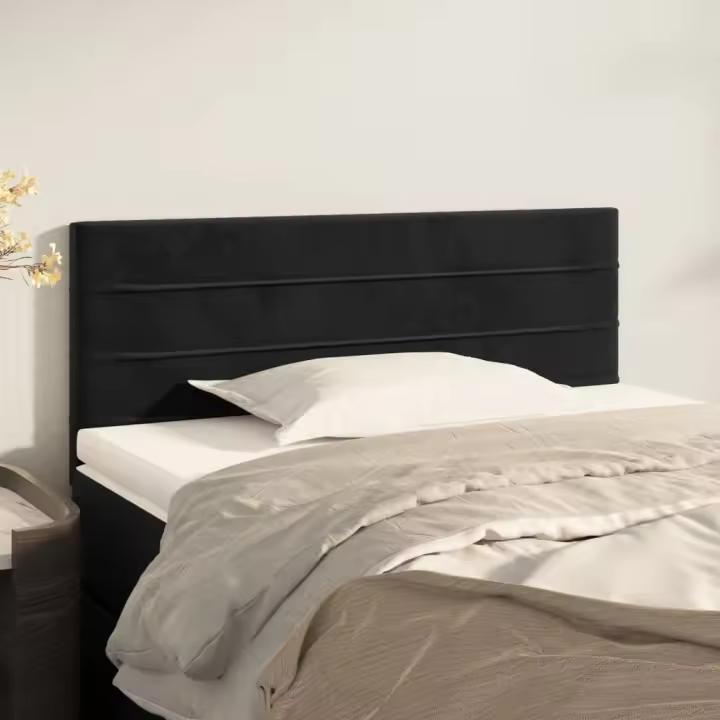 vidaXL Cabecero de terciopelo negro 100x5x78/88 cm - 1