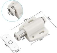 6 PCS Cierres magnético a presión Cierres magnético de plástico Cierres suave Cierres magnético para Puerta Gabinete Cajón Armario Corredera Dormitorio Cocina Baño - Blanco - details 0