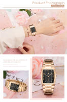Reloj De Mujer WWOOR 2024 Oro Creativo Acero Inoxidable Resistente Al Agua Cuadrado Reloj De Pulsera Para Mujer Con Marcadores Arábigos - details 8