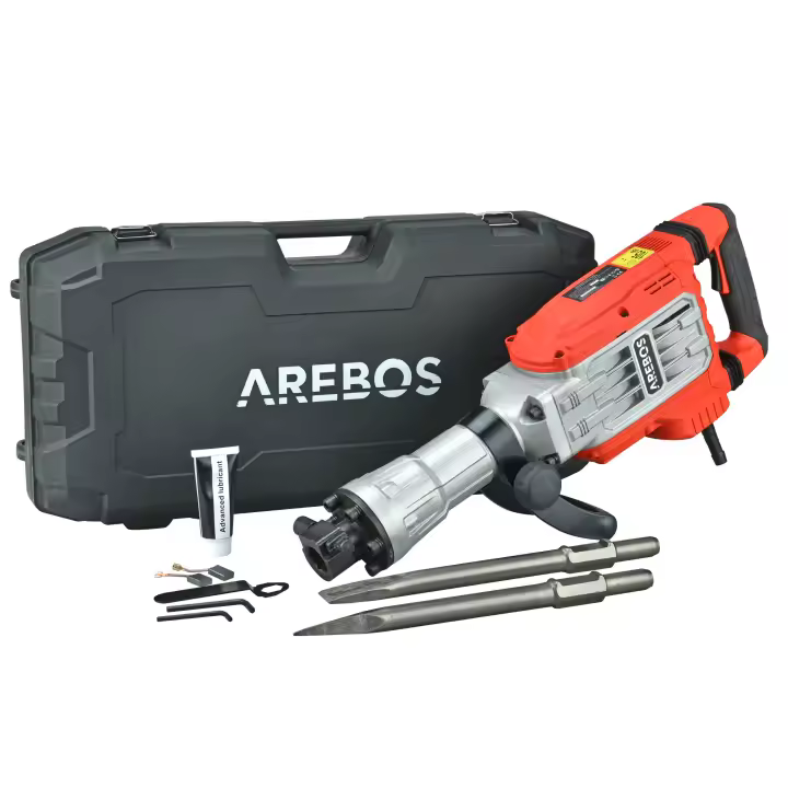 AREBOS Martillo de demolición  Gato de demolición  Taladro de percusión  1700 W - 1