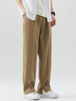 Nuevos Pantalones Casuales Para Hombre Verano 2023 Poliéster Transpirable Moda Coreana Cintura Semi-Ancha Pierna Recta Suelta - details 12