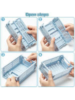 4PCS Caja De Almacenamiento Plegable De Plástico Mini Para Estudiantes Organizador De Escritorio Bolsa De Cinta Adhesiva Y Suministros De Oficina - details 5
