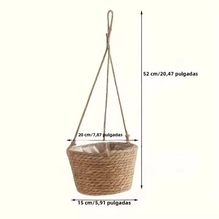 Juego De 1 Macramé De Algodón Jute Para Colgar Plantas En Interior Y Exterior Soporte De Rama Para Macramé De Jardín - 1