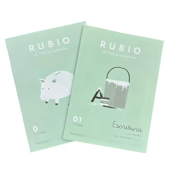Pack Cuadero Aprendizaje RUBIO ESCRITURA edad 3 - 5 años para niños practicar la letra y escritura deberes verano - 1