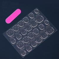24 PCs Uñas Postizas Cortas Estilo Francés Minimalista Con 1 Jelly Y 1 Archivo De Uñas Combinación De Uñas Postizas De Plástico - details 5