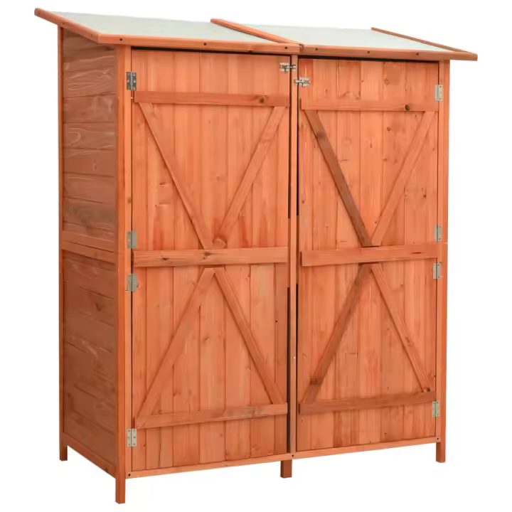 vidaXL Caseta para herramientas de jardín abeto macizo 136x75x160 cm - 1