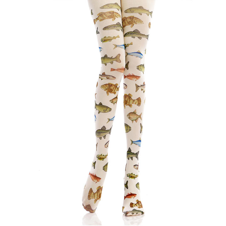 Women's Sexy Tights Stylish Y2k Japanese Harajuku Abstract Print Pantyhose Nightclub Party Stockings Lolita Tattoo Pantyhose