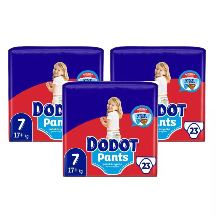 PACK de 3 - PAÑALES BRAGUITA Dodot Pants TALLA 7 (69 UNIDADES) +17 kg - 1