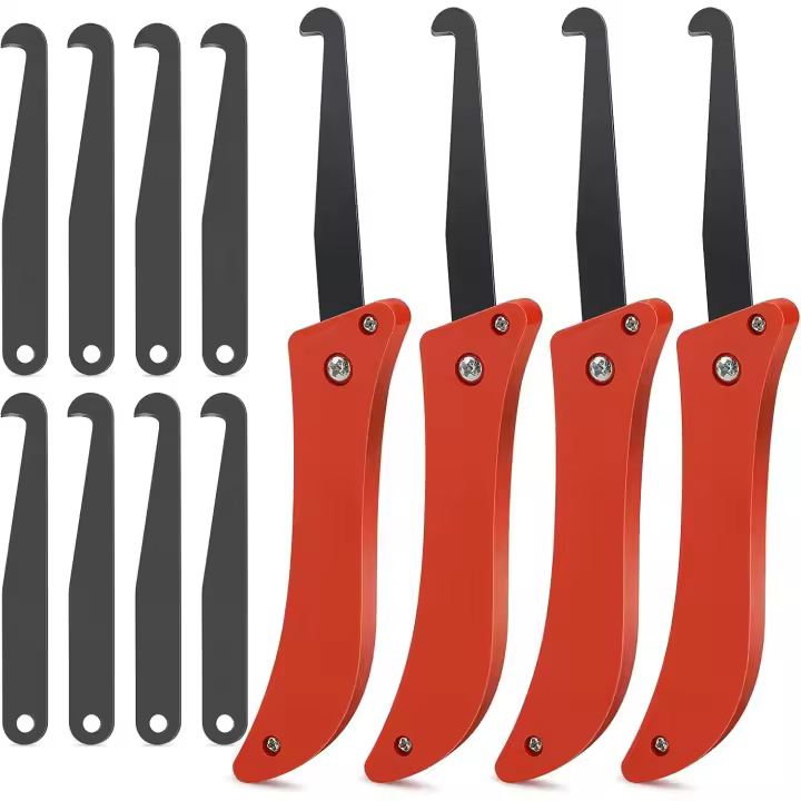 Herramientas para quitar lechada, herramienta de calafateo plegable, cuchillo de limpieza de lechada de calafateo, herramientas de 4 piezas con 8 cuchillas de repuesto para eliminación de lechada - 1