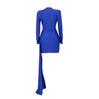 Vestido De Noche Elegante Para Mujer Con Sequinias Y Cuello En V Manga Larga Vestido De Fiesta De Boda Miniatura A-Line - details 42